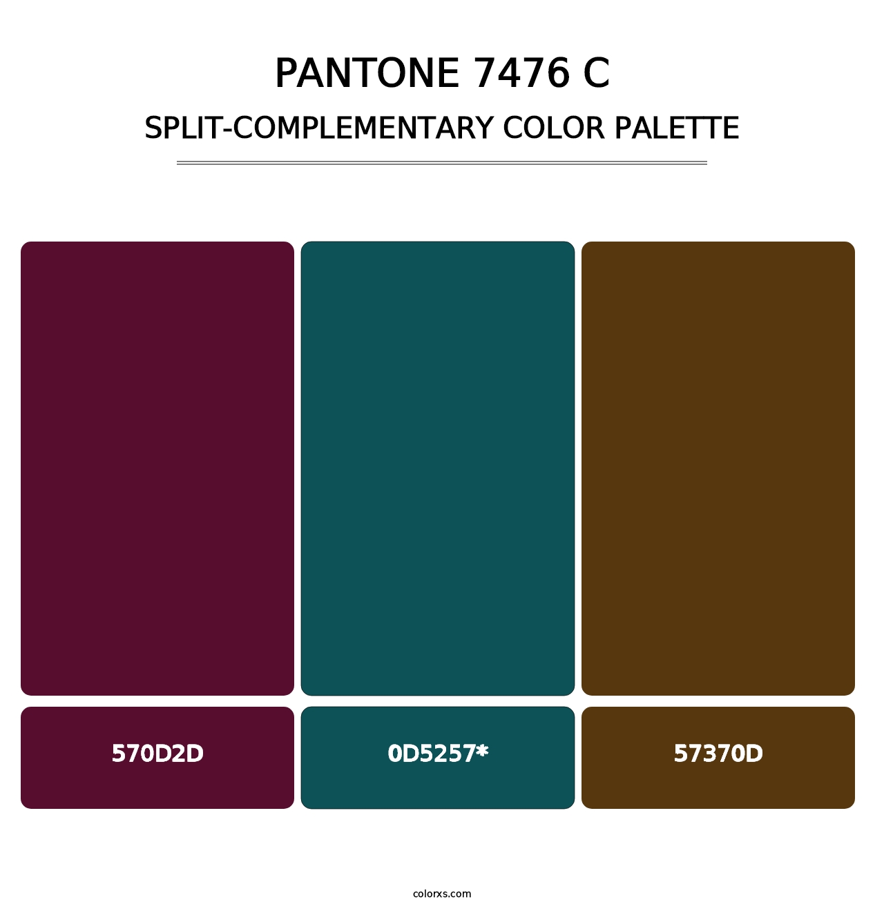 PANTONE 7476 C - Split-Complementary Color Palette