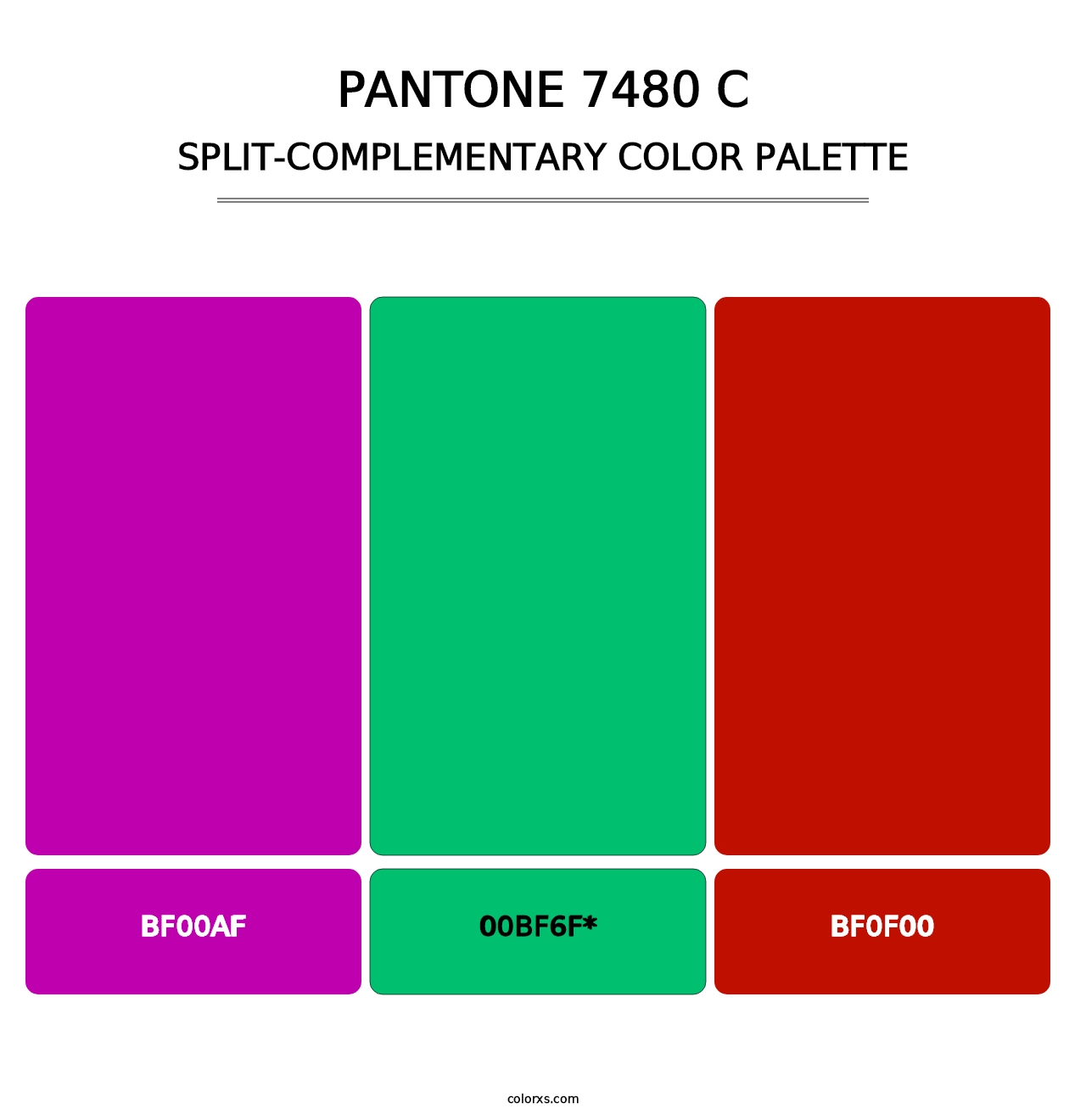 PANTONE 7480 C - Split-Complementary Color Palette