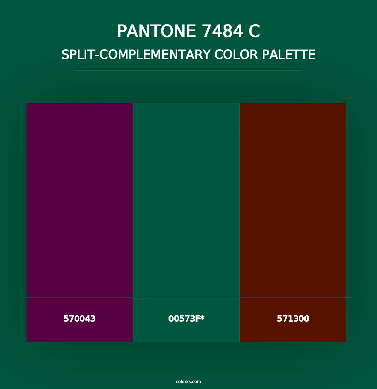 PANTONE 7484 C - Split-Complementary Color Palette