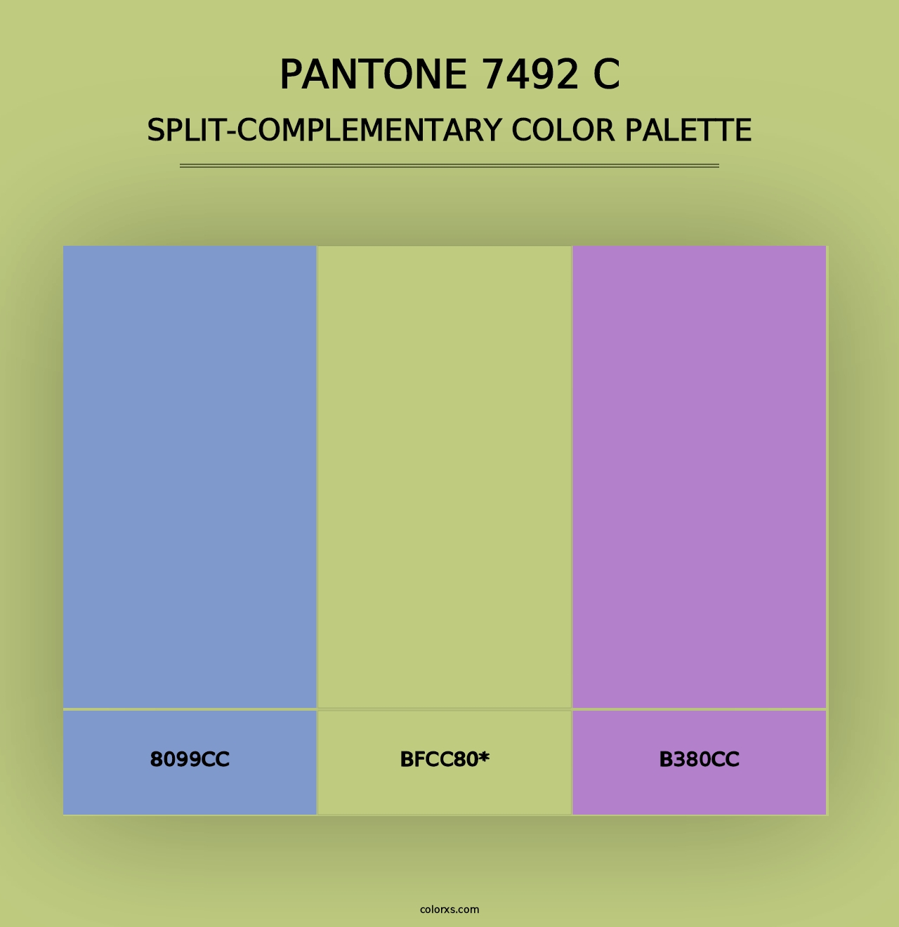 PANTONE 7492 C - Split-Complementary Color Palette