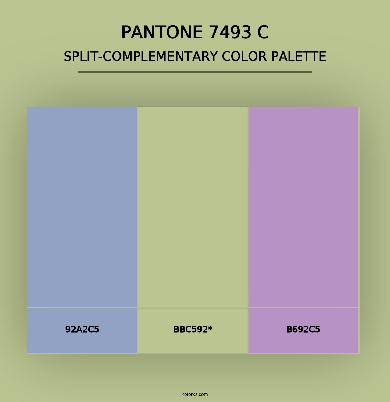 PANTONE 7493 C - Split-Complementary Color Palette