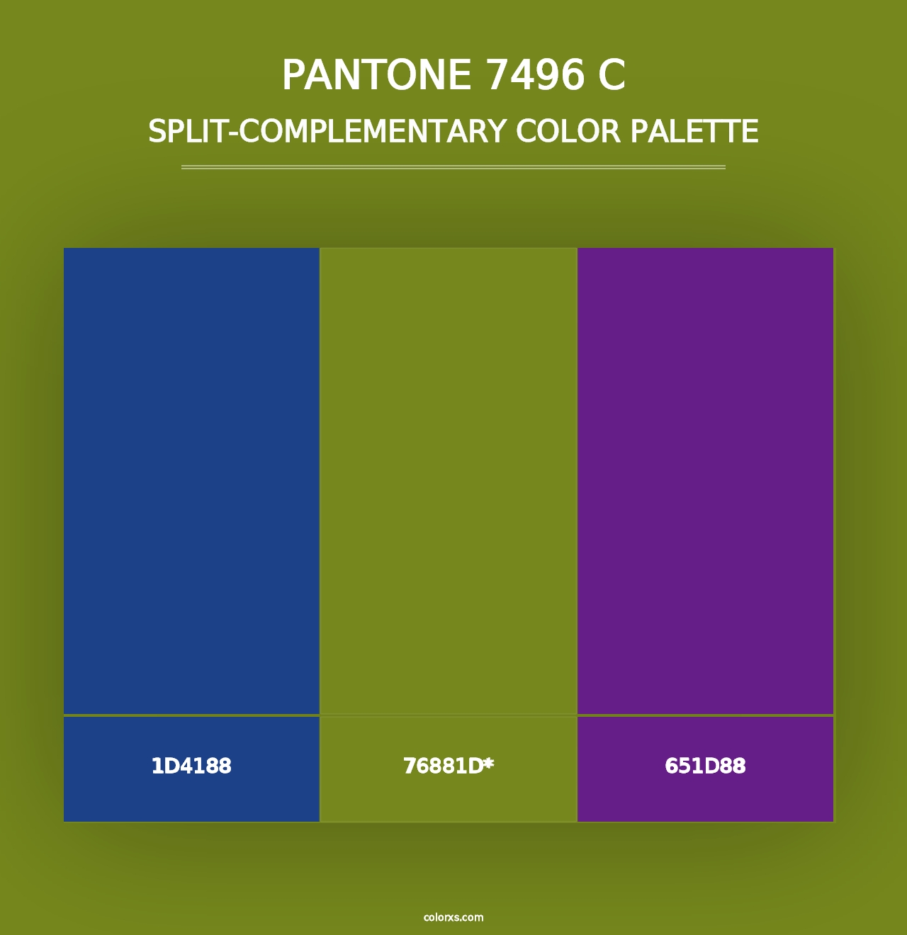 PANTONE 7496 C - Split-Complementary Color Palette