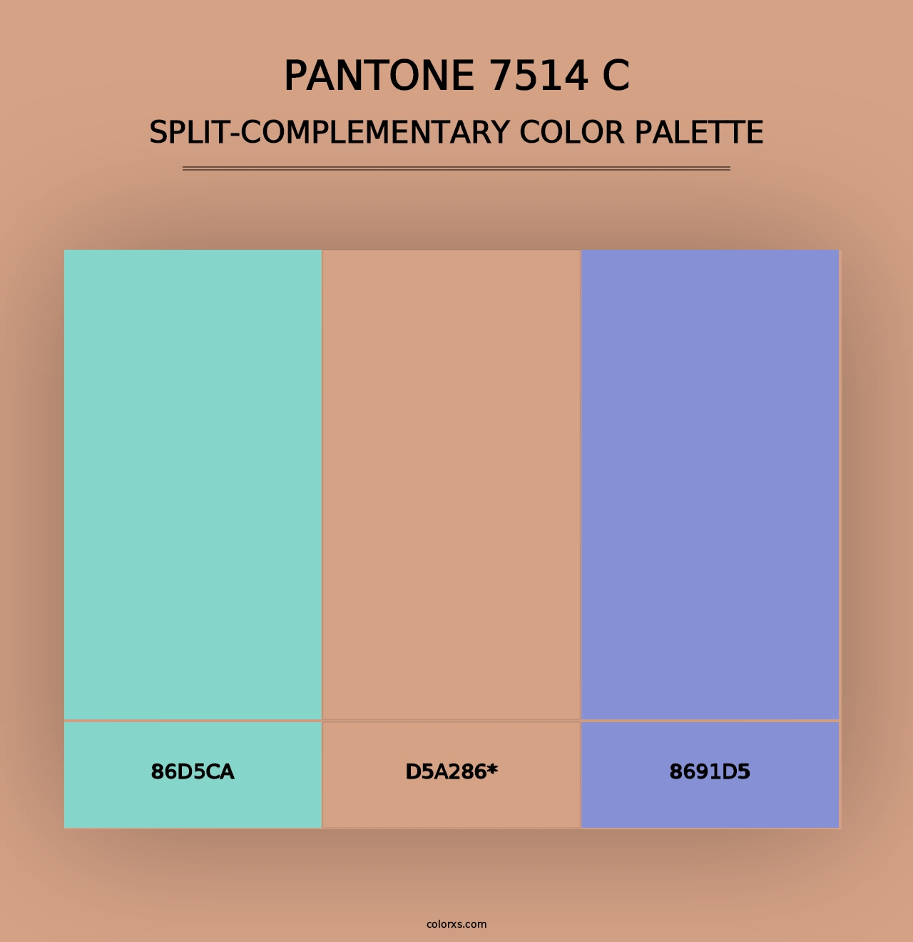 PANTONE 7514 C - Split-Complementary Color Palette