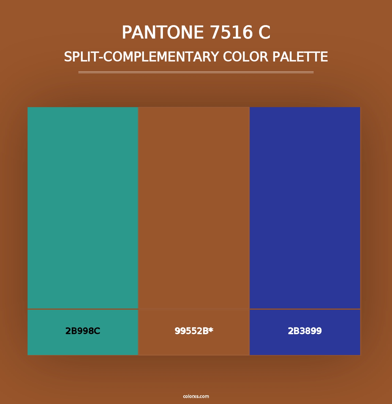 PANTONE 7516 C - Split-Complementary Color Palette