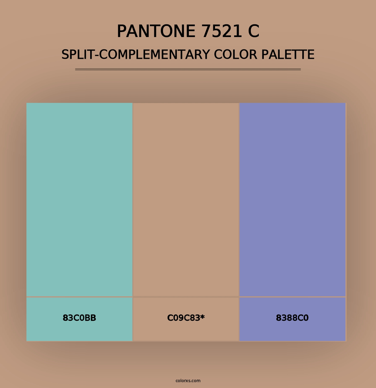 PANTONE 7521 C - Split-Complementary Color Palette