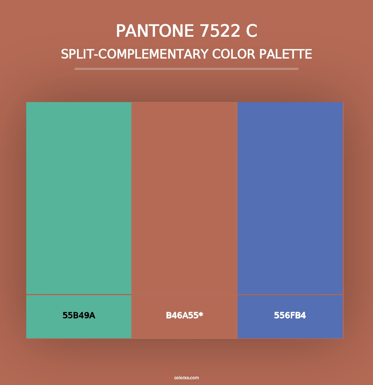 PANTONE 7522 C - Split-Complementary Color Palette