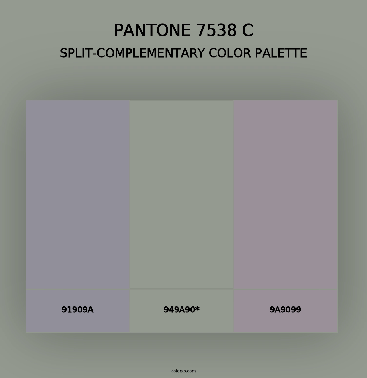 PANTONE 7538 C - Split-Complementary Color Palette