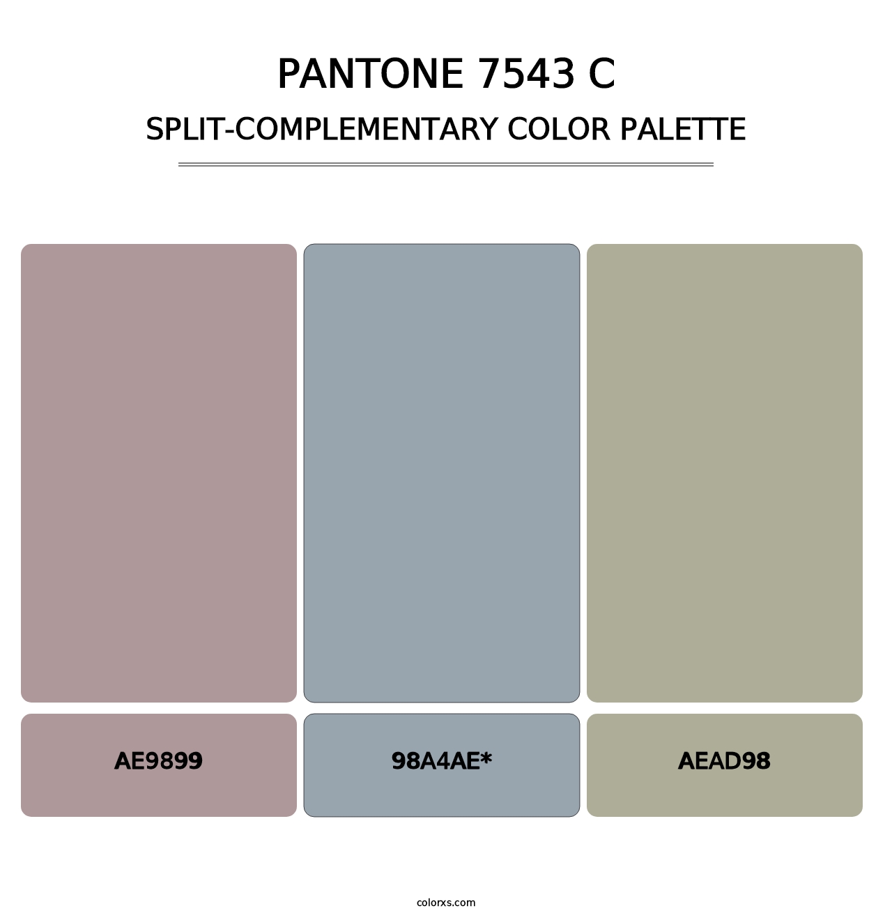 PANTONE 7543 C - Split-Complementary Color Palette