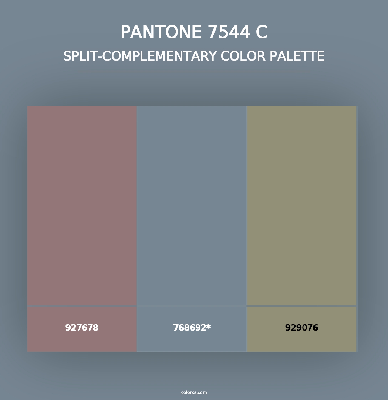 PANTONE 7544 C - Split-Complementary Color Palette