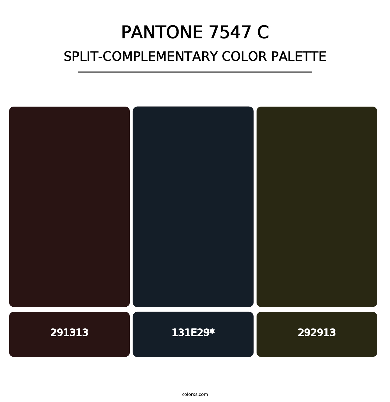 PANTONE 7547 C - Split-Complementary Color Palette