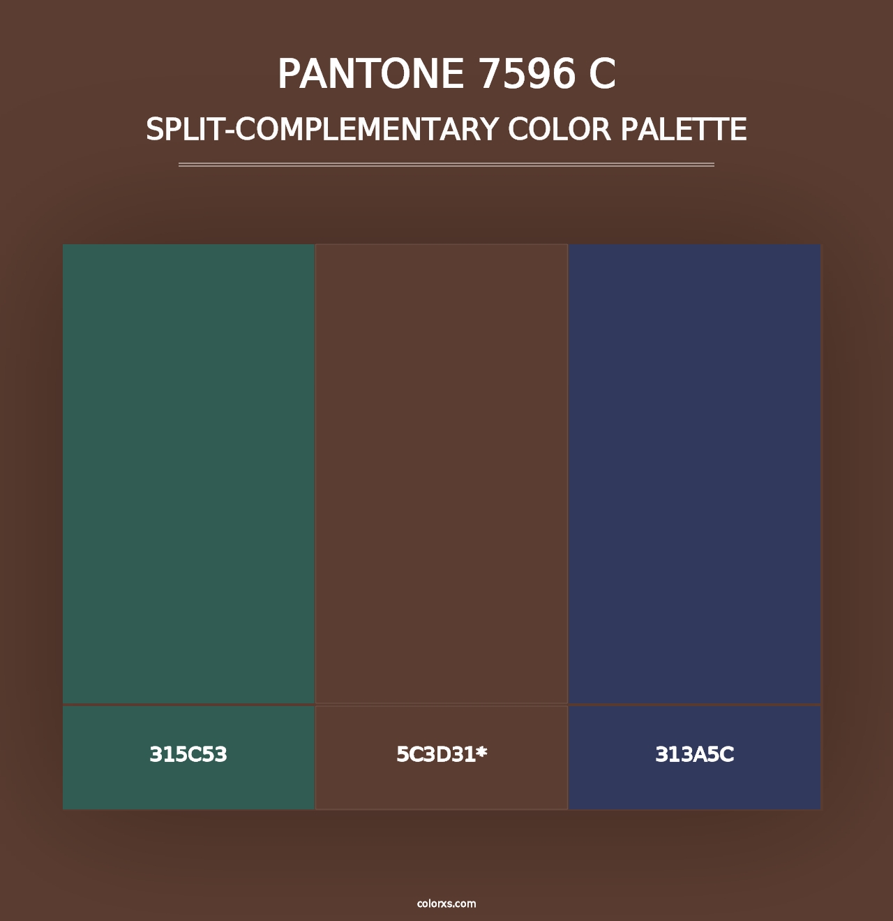 PANTONE 7596 C - Split-Complementary Color Palette