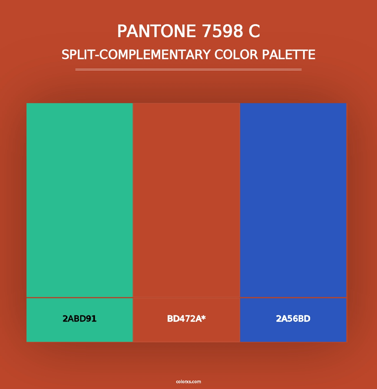 PANTONE 7598 C - Split-Complementary Color Palette