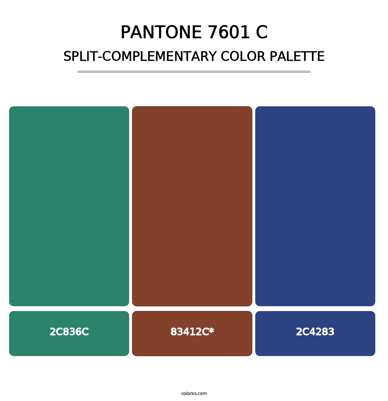 PANTONE 7601 C - Split-Complementary Color Palette