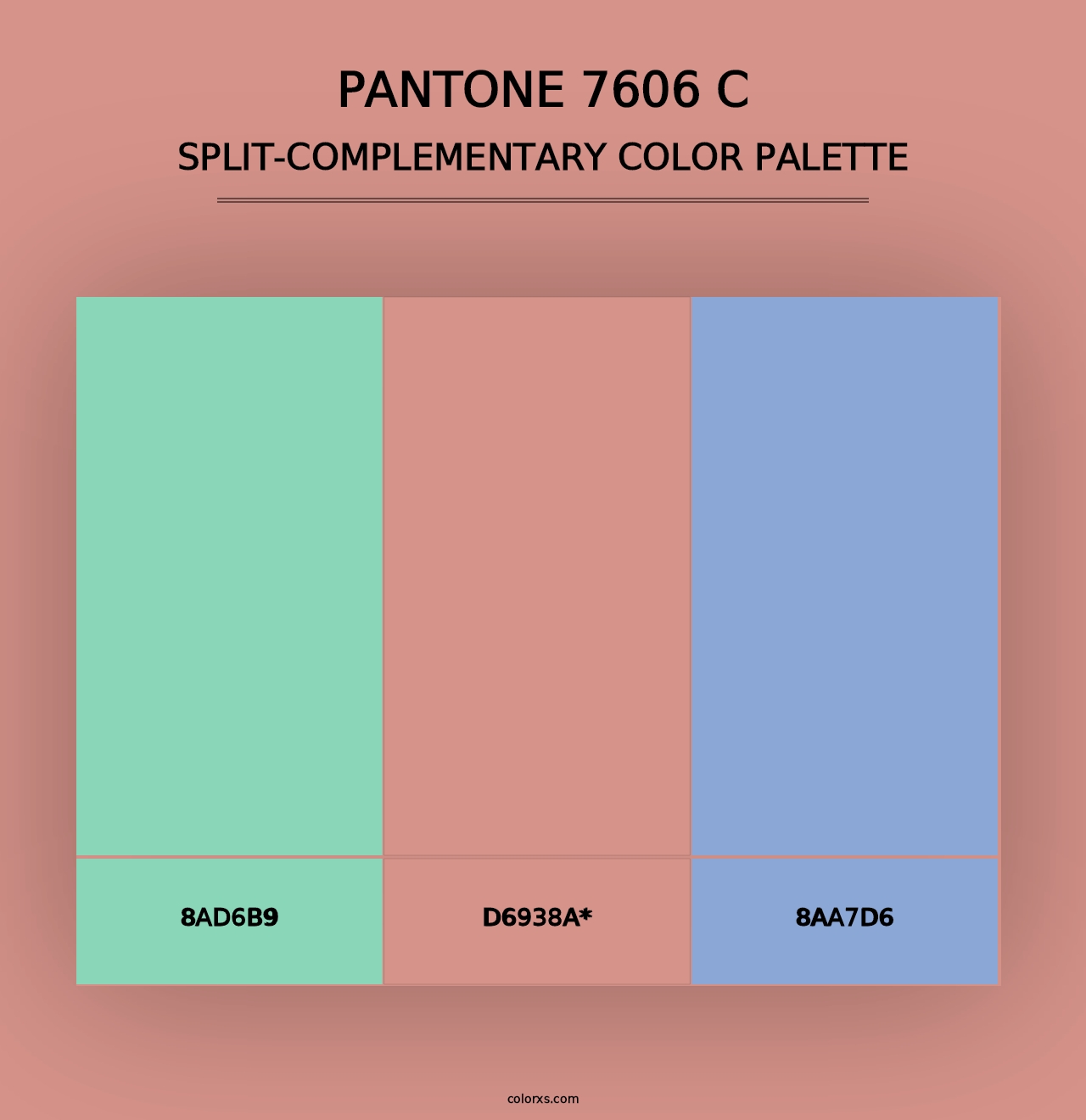 PANTONE 7606 C - Split-Complementary Color Palette