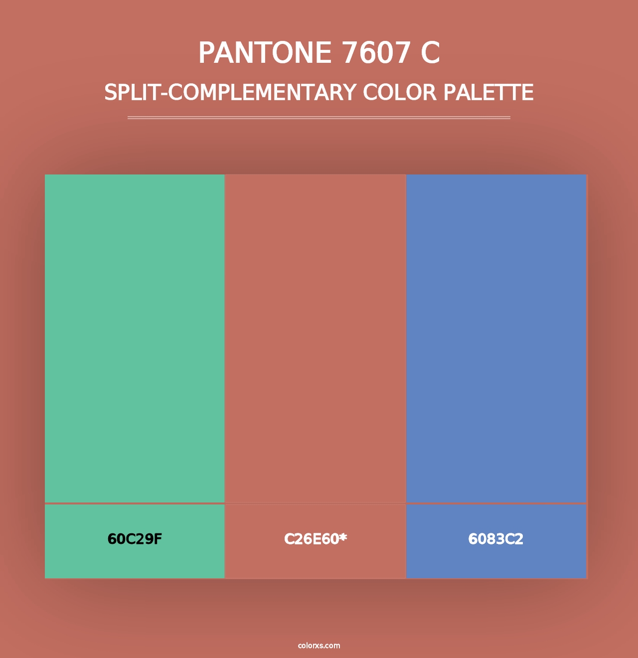 PANTONE 7607 C - Split-Complementary Color Palette