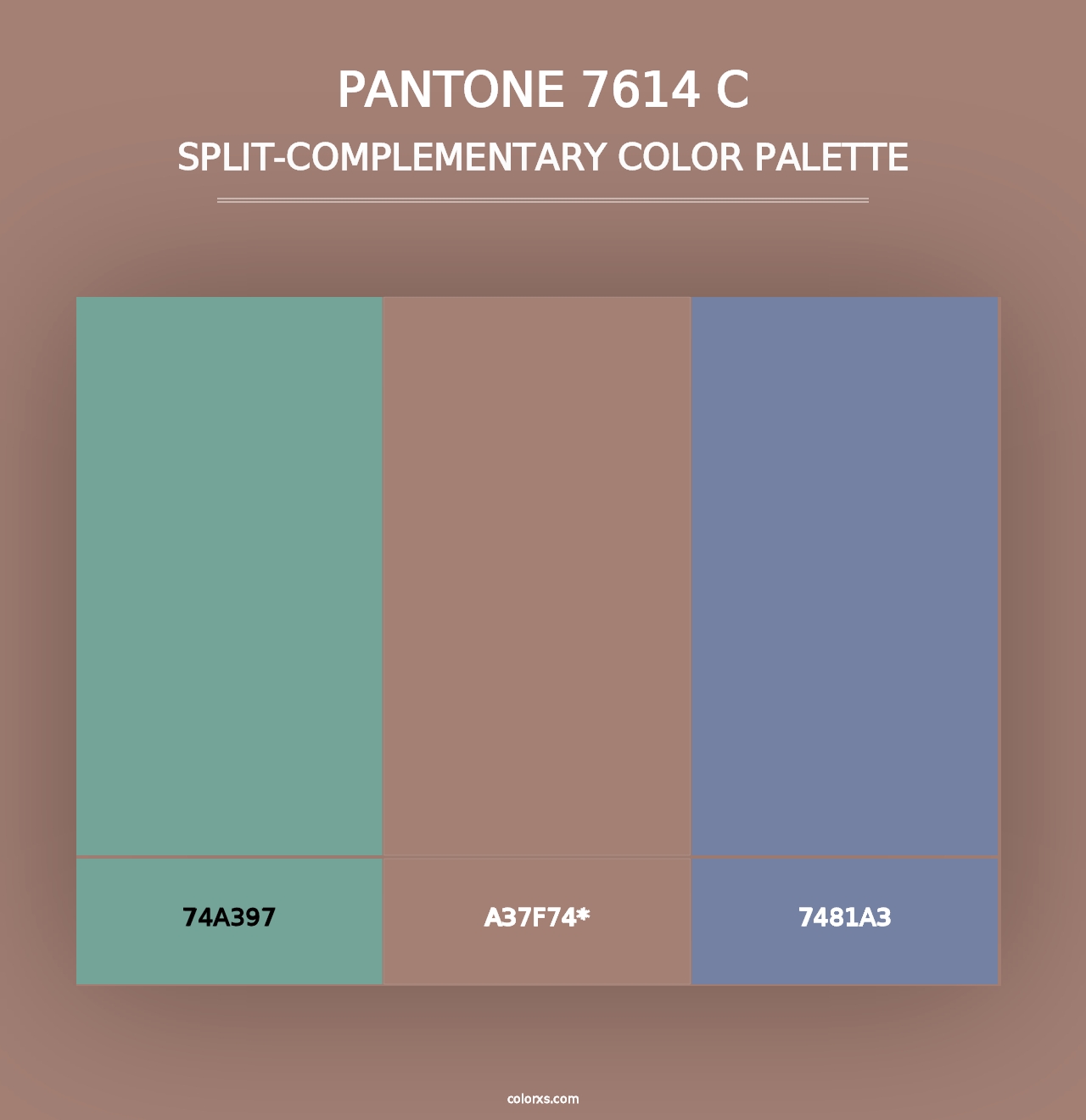 PANTONE 7614 C - Split-Complementary Color Palette