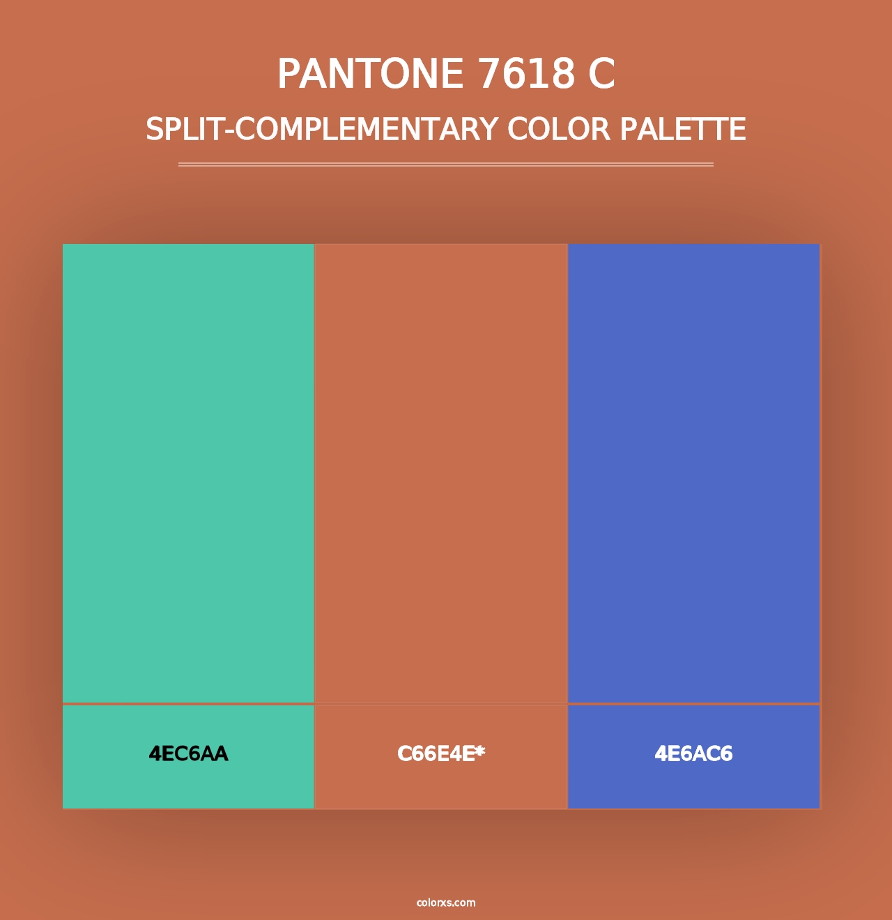 PANTONE 7618 C - Split-Complementary Color Palette