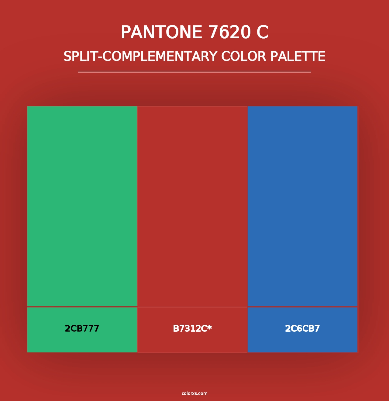 PANTONE 7620 C - Split-Complementary Color Palette