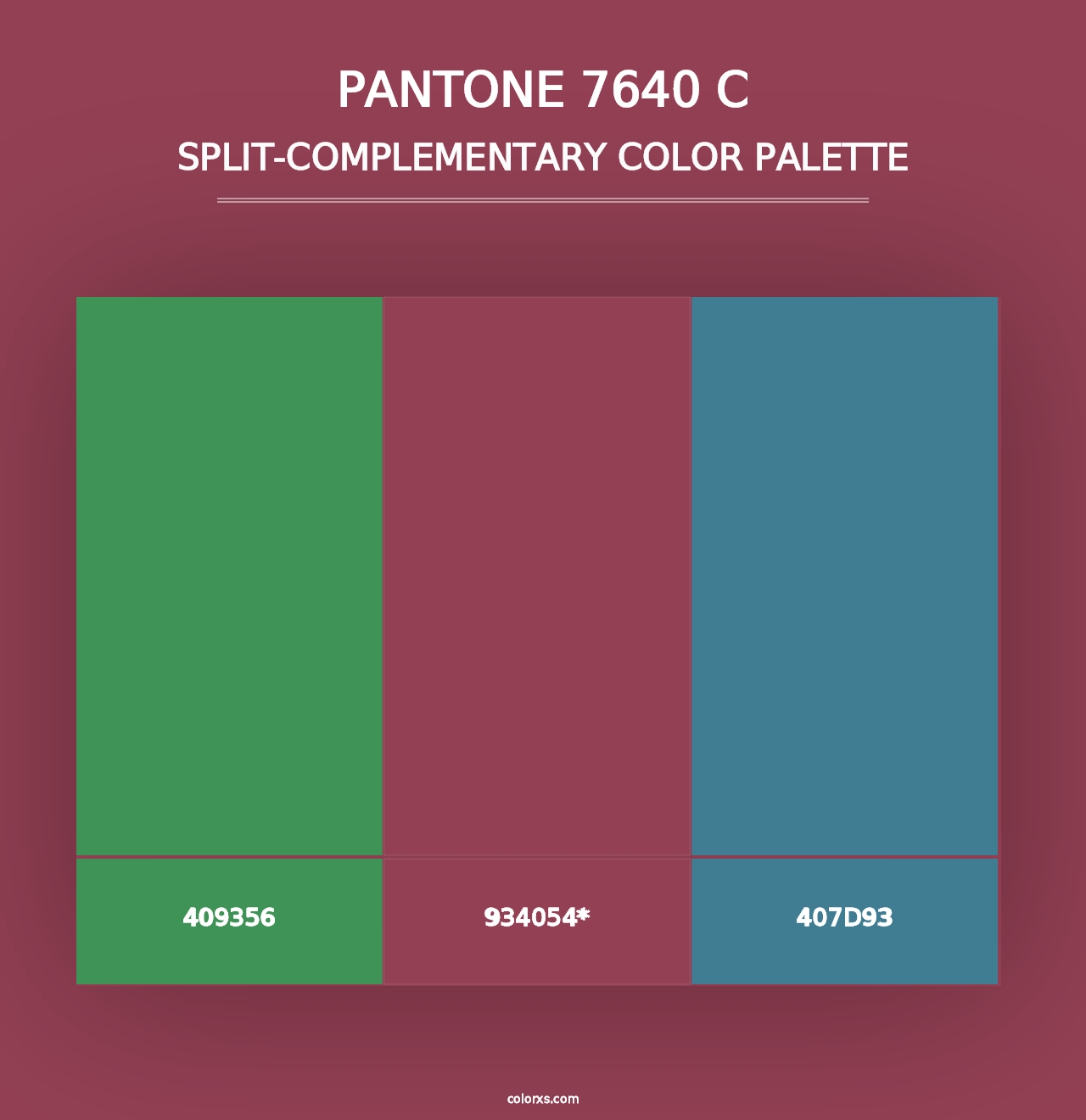 PANTONE 7640 C - Split-Complementary Color Palette