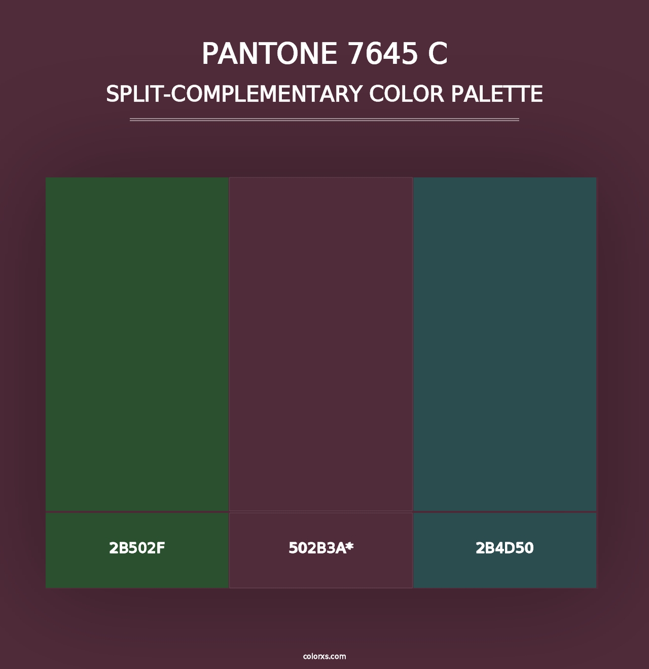 PANTONE 7645 C - Split-Complementary Color Palette