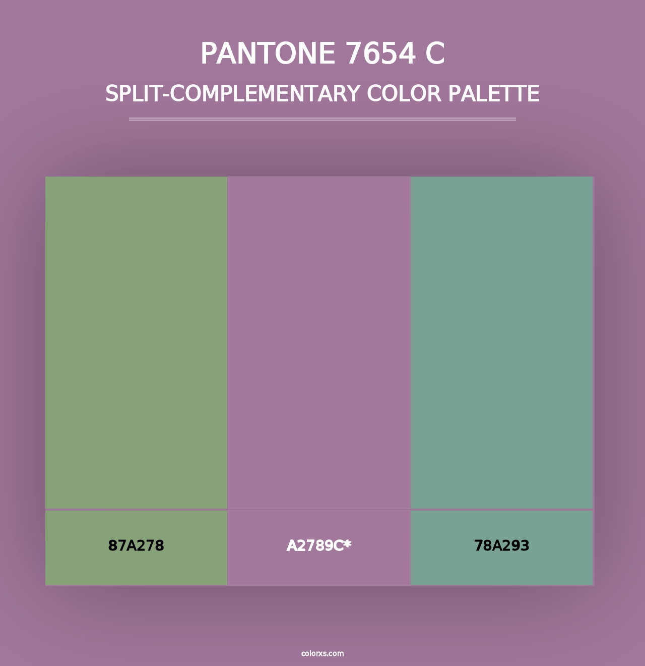 PANTONE 7654 C - Split-Complementary Color Palette