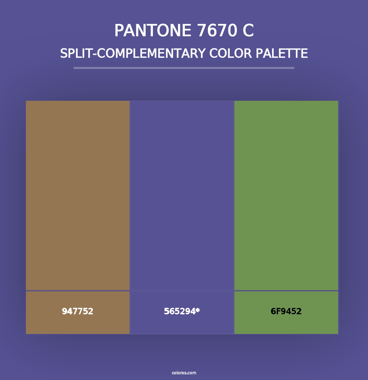 PANTONE 7670 C - Split-Complementary Color Palette