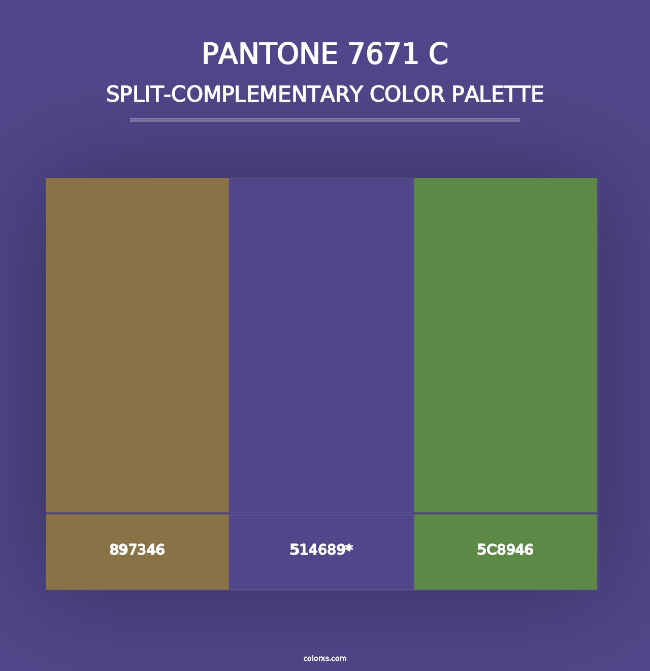 PANTONE 7671 C - Split-Complementary Color Palette