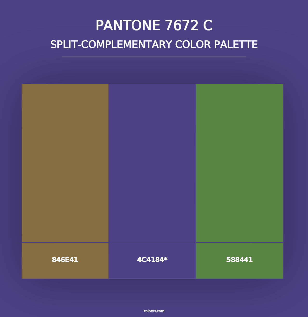 PANTONE 7672 C - Split-Complementary Color Palette