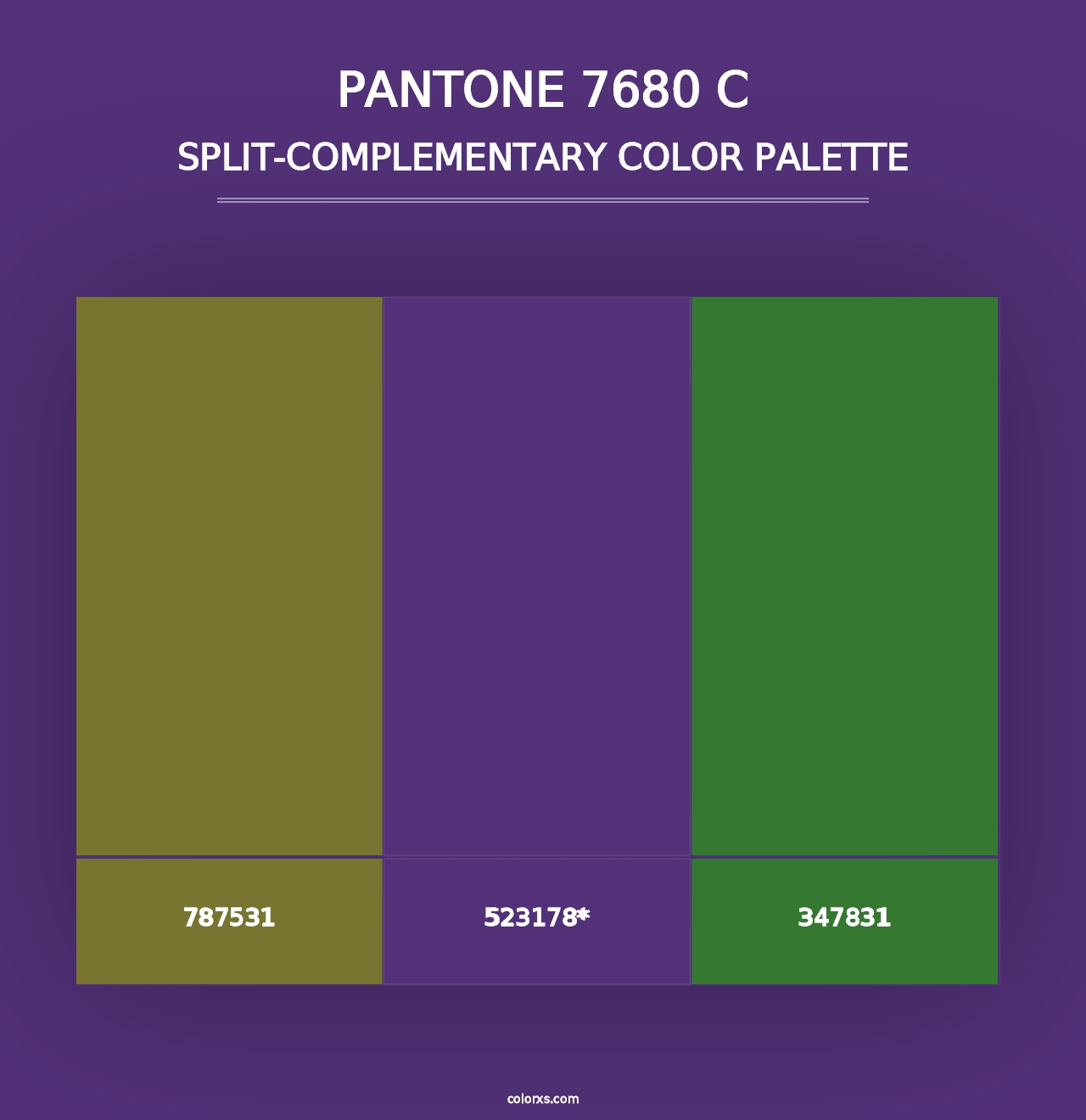 PANTONE 7680 C - Split-Complementary Color Palette