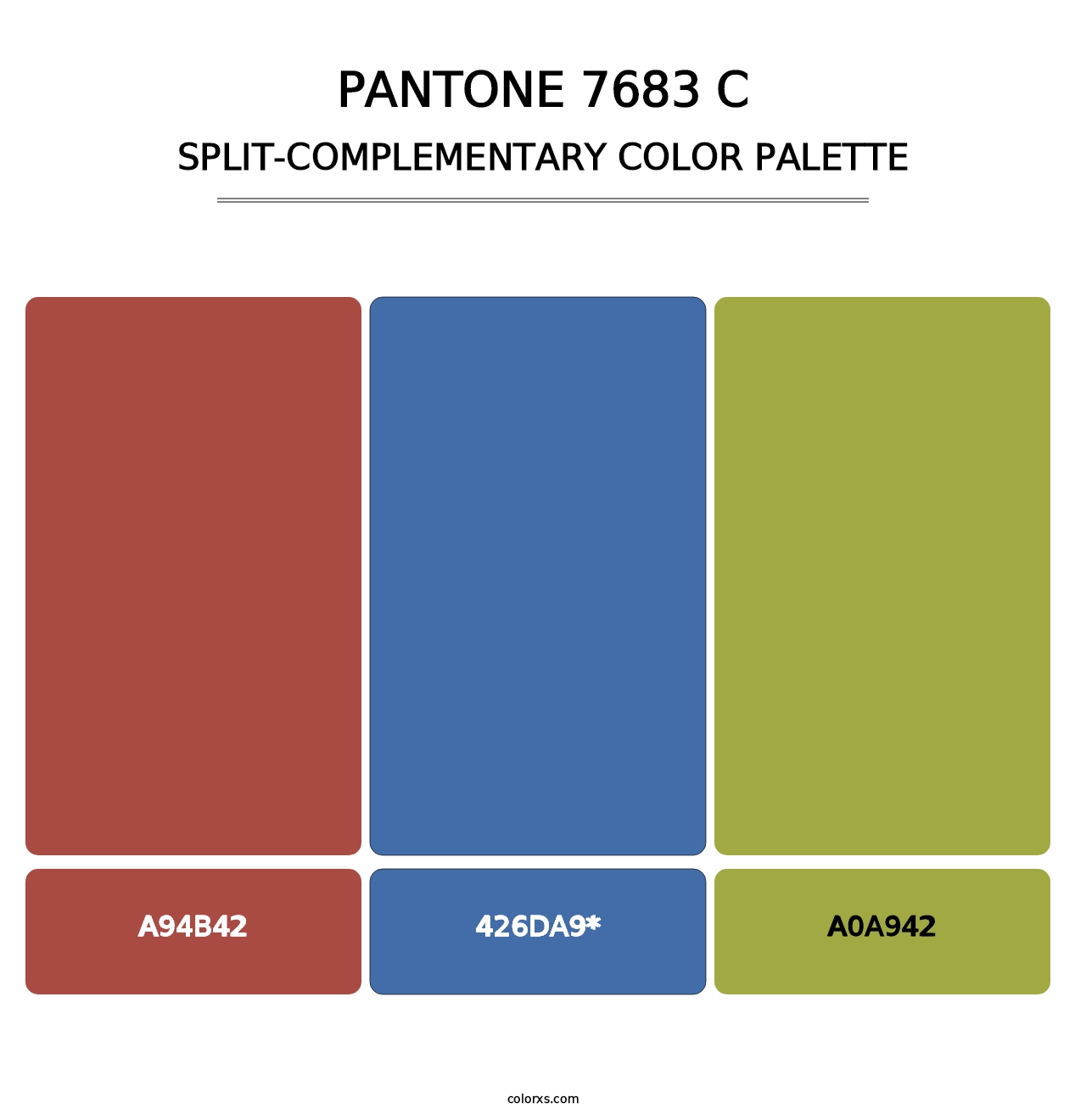 PANTONE 7683 C - Split-Complementary Color Palette