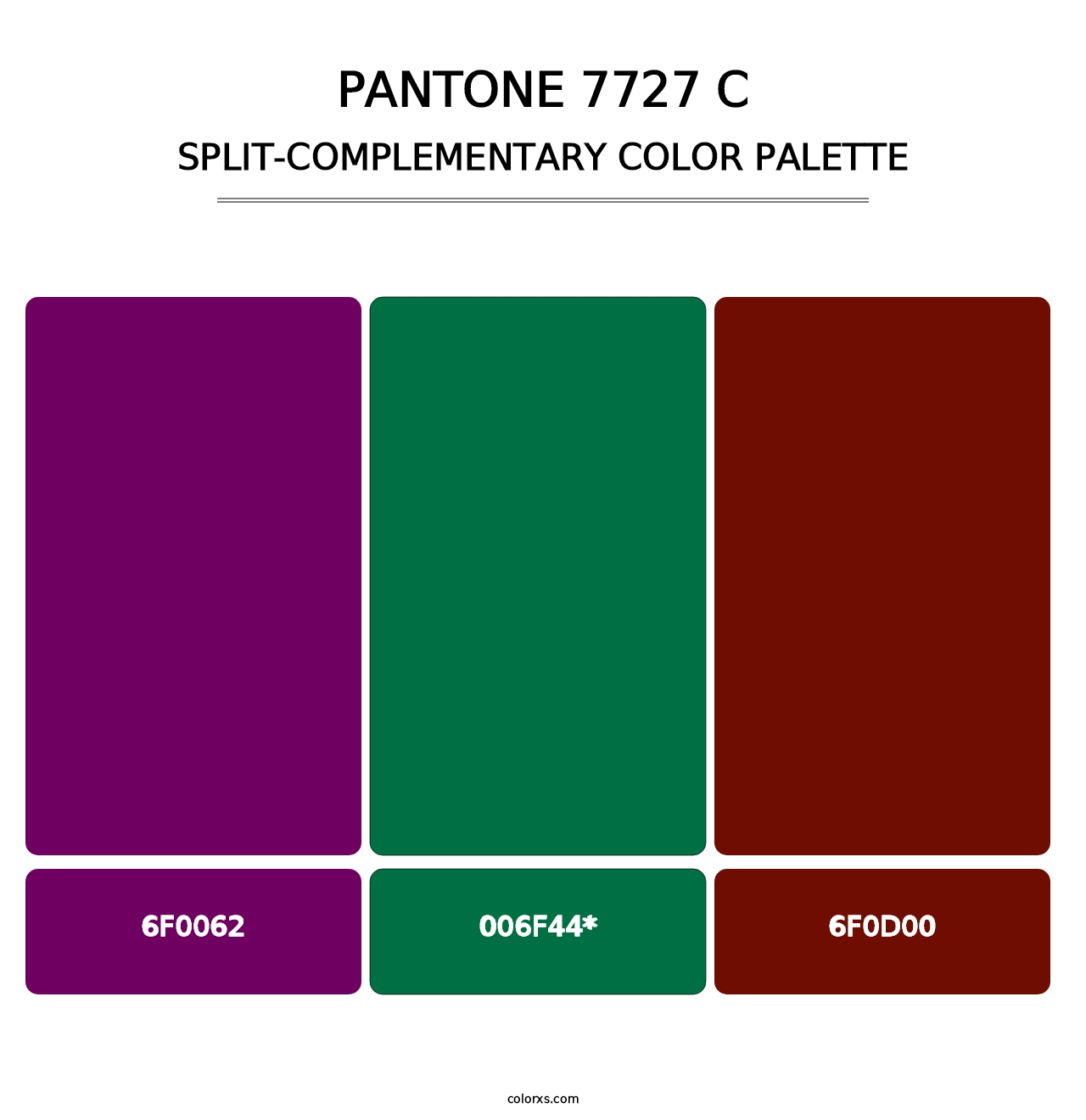 PANTONE 7727 C - Split-Complementary Color Palette