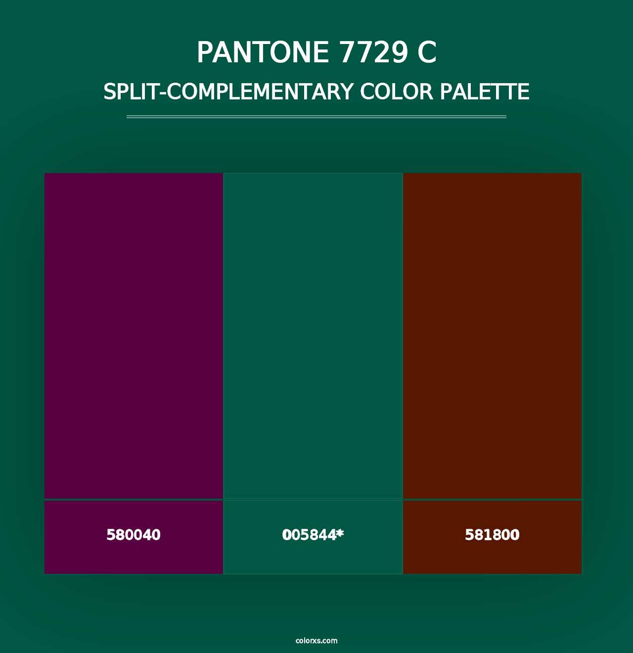 PANTONE 7729 C - Split-Complementary Color Palette