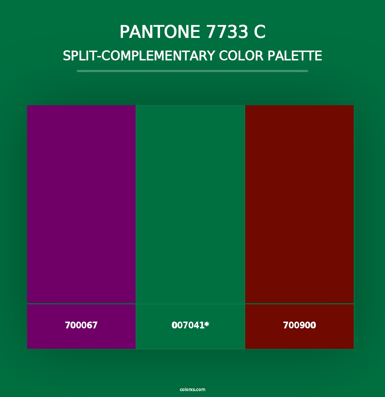 PANTONE 7733 C - Split-Complementary Color Palette