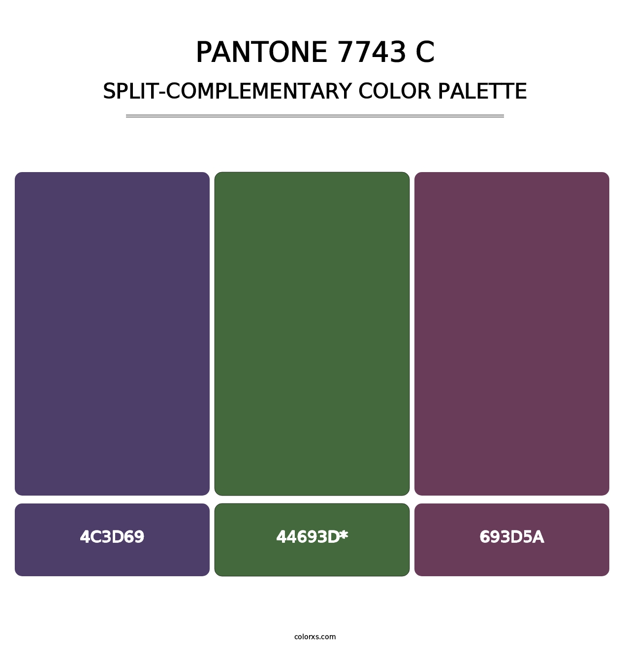 PANTONE 7743 C - Split-Complementary Color Palette