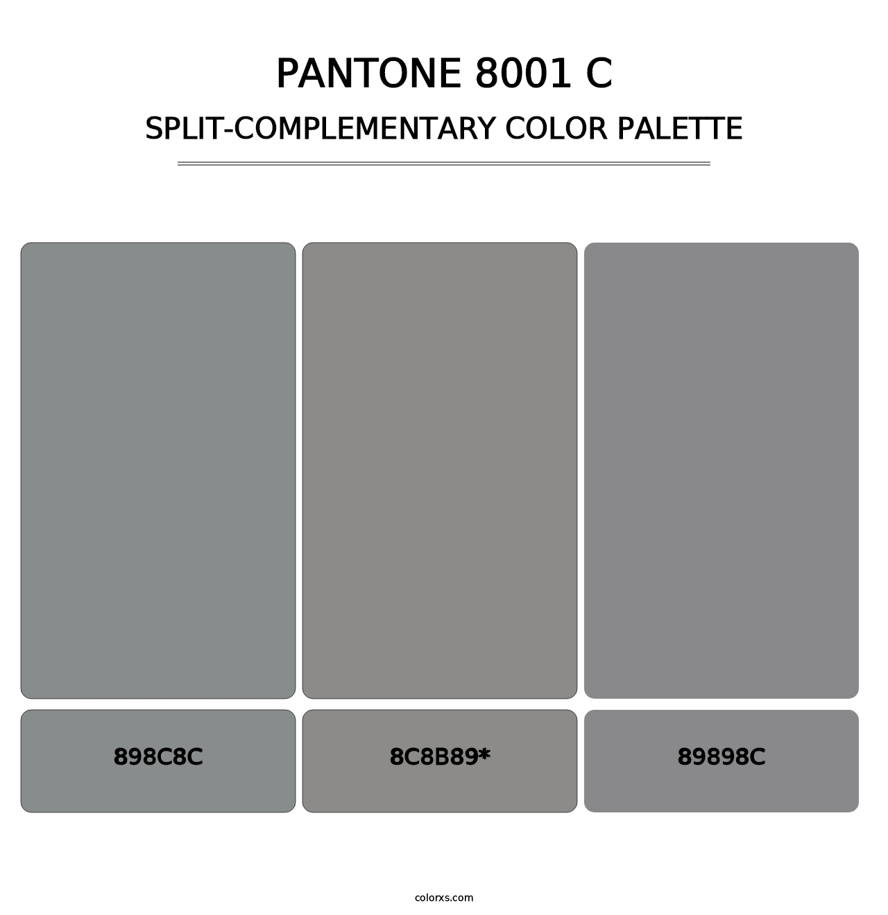 PANTONE 8001 C - Split-Complementary Color Palette