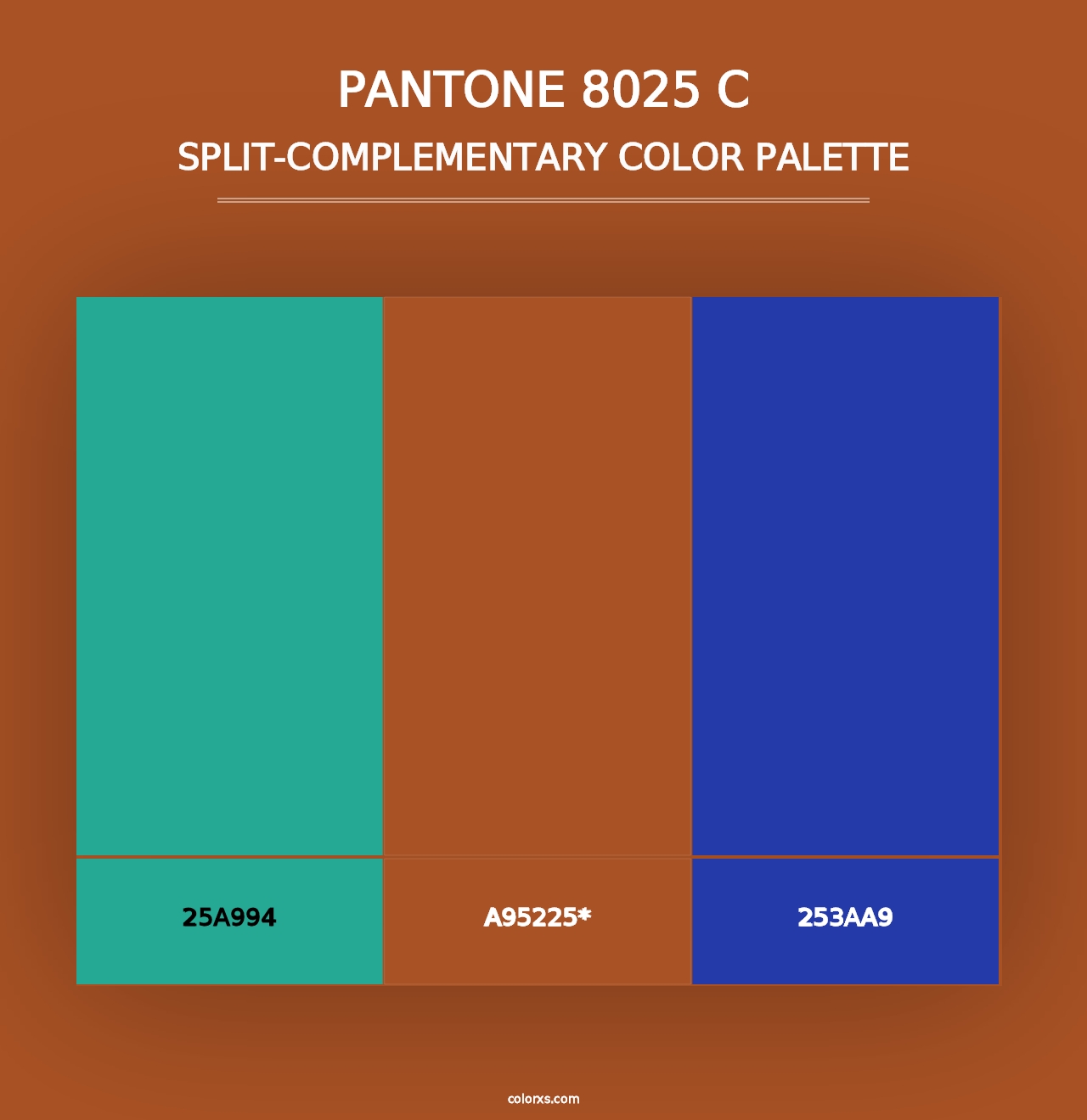 PANTONE 8025 C - Split-Complementary Color Palette