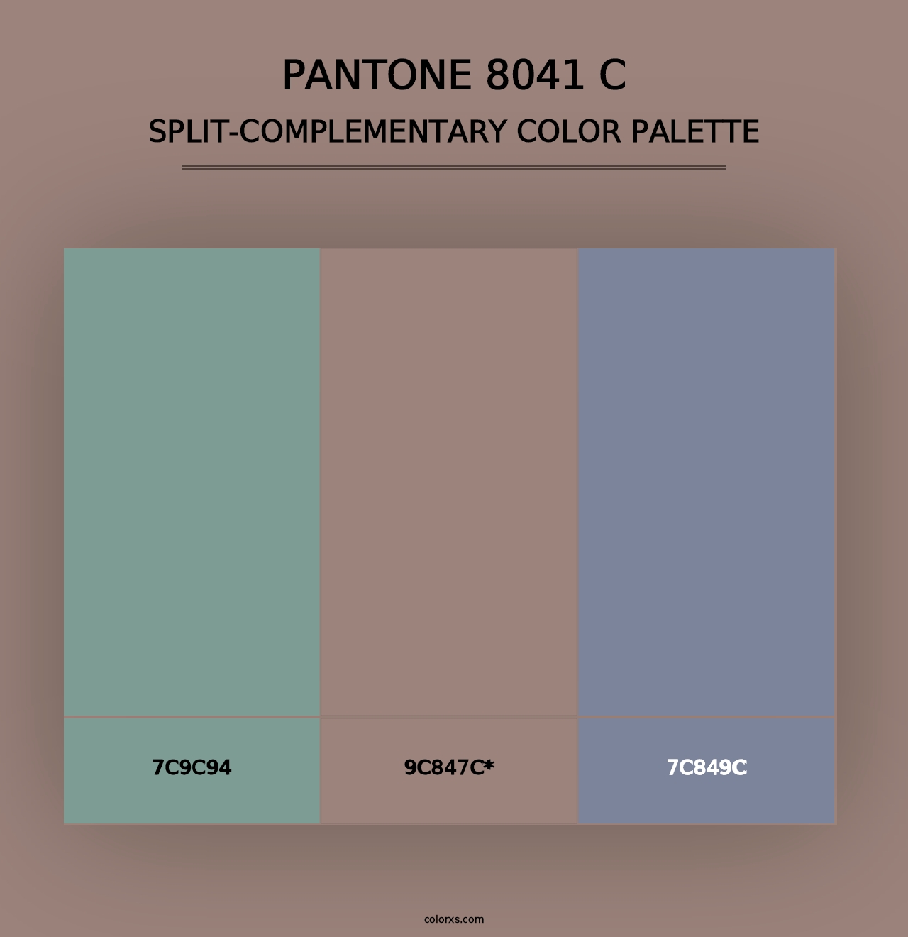 PANTONE 8041 C - Split-Complementary Color Palette