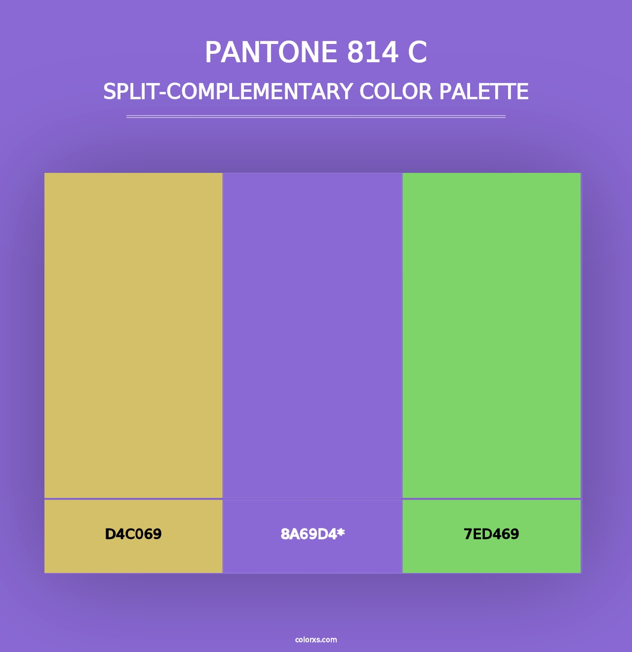 PANTONE 814 C - Split-Complementary Color Palette