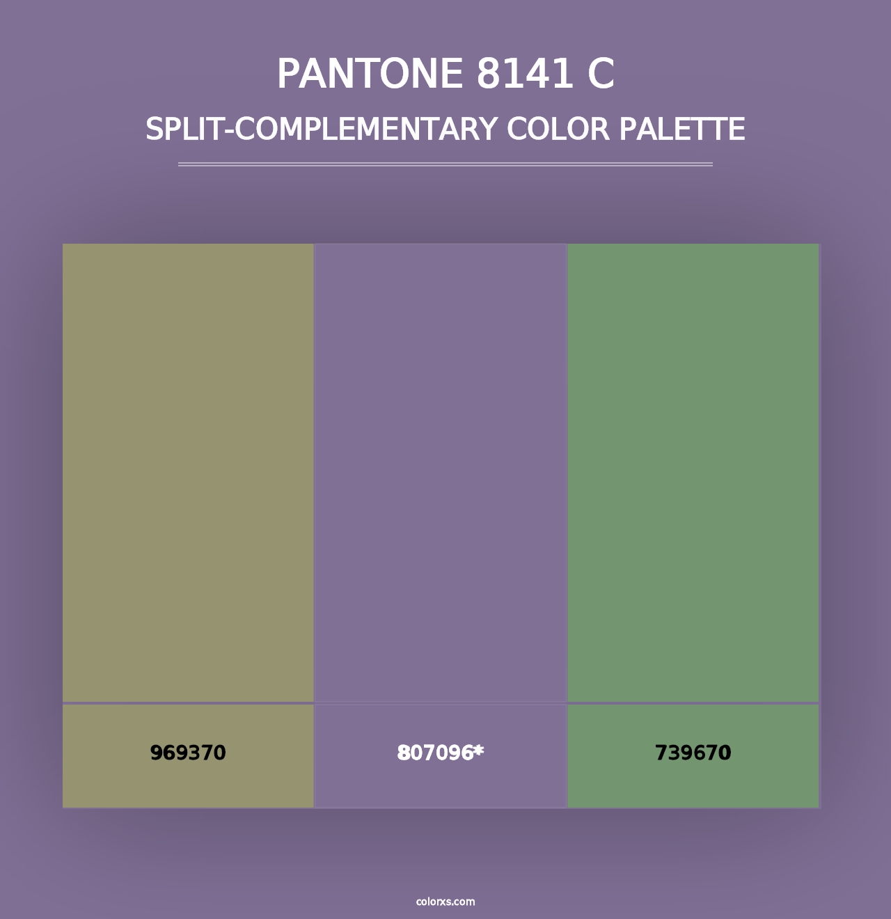 PANTONE 8141 C - Split-Complementary Color Palette