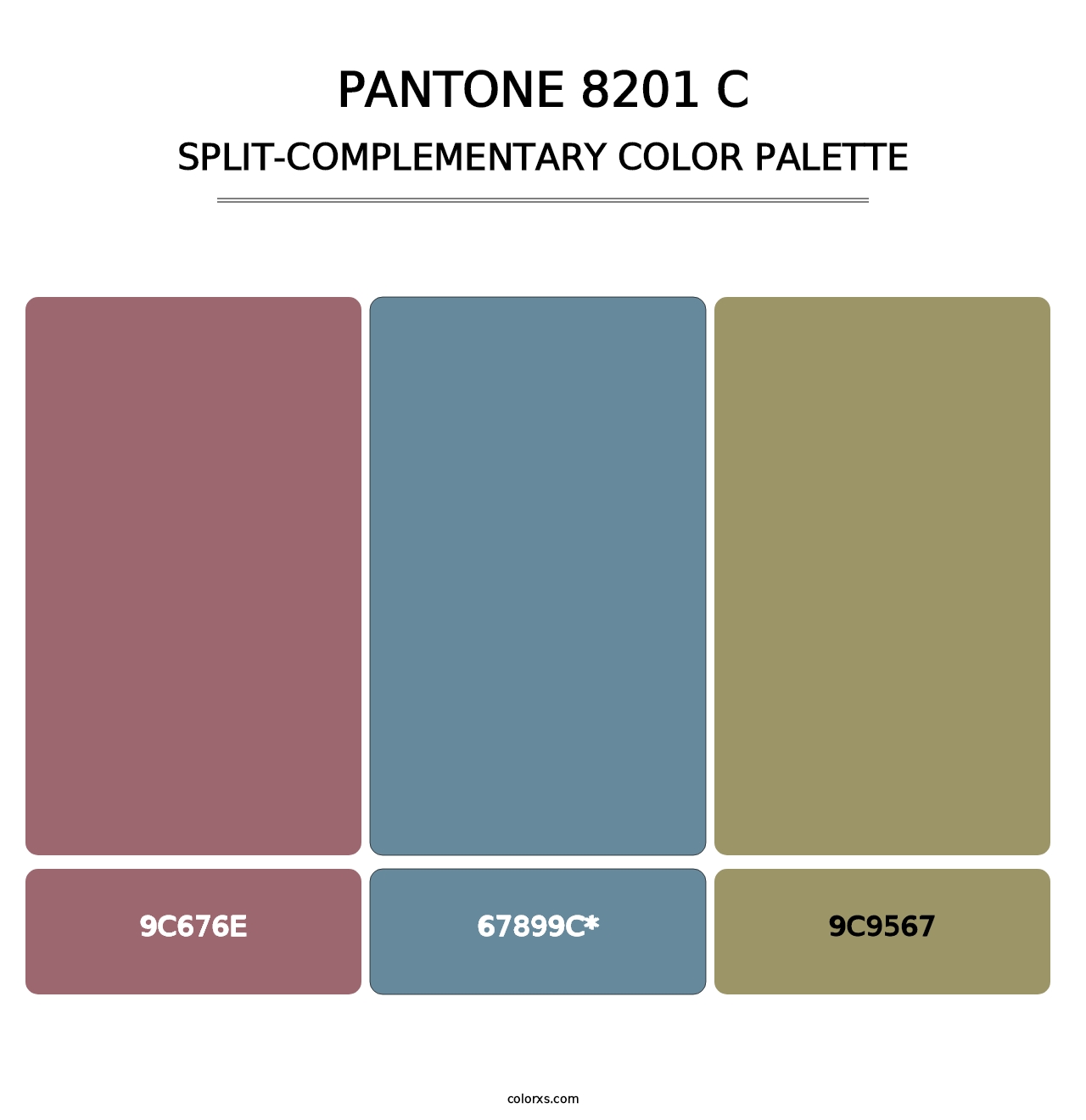 PANTONE 8201 C - Split-Complementary Color Palette