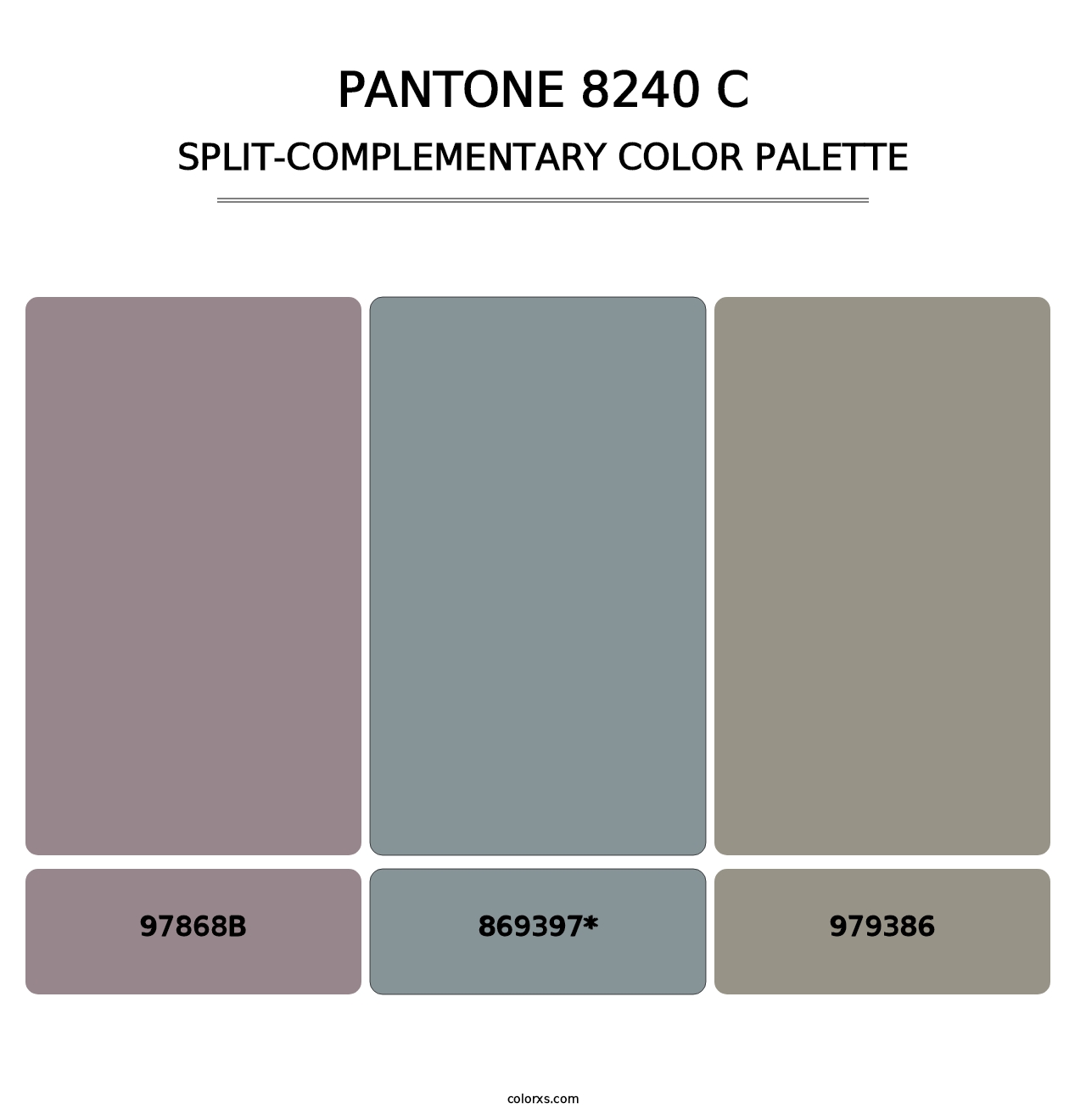 PANTONE 8240 C - Split-Complementary Color Palette