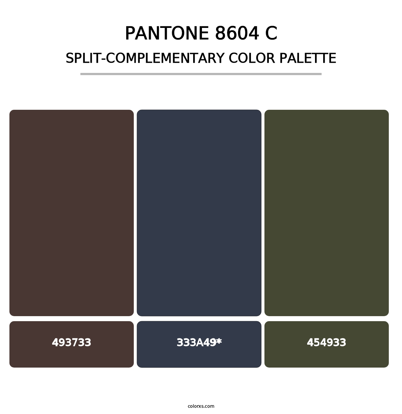 PANTONE 8604 C - Split-Complementary Color Palette