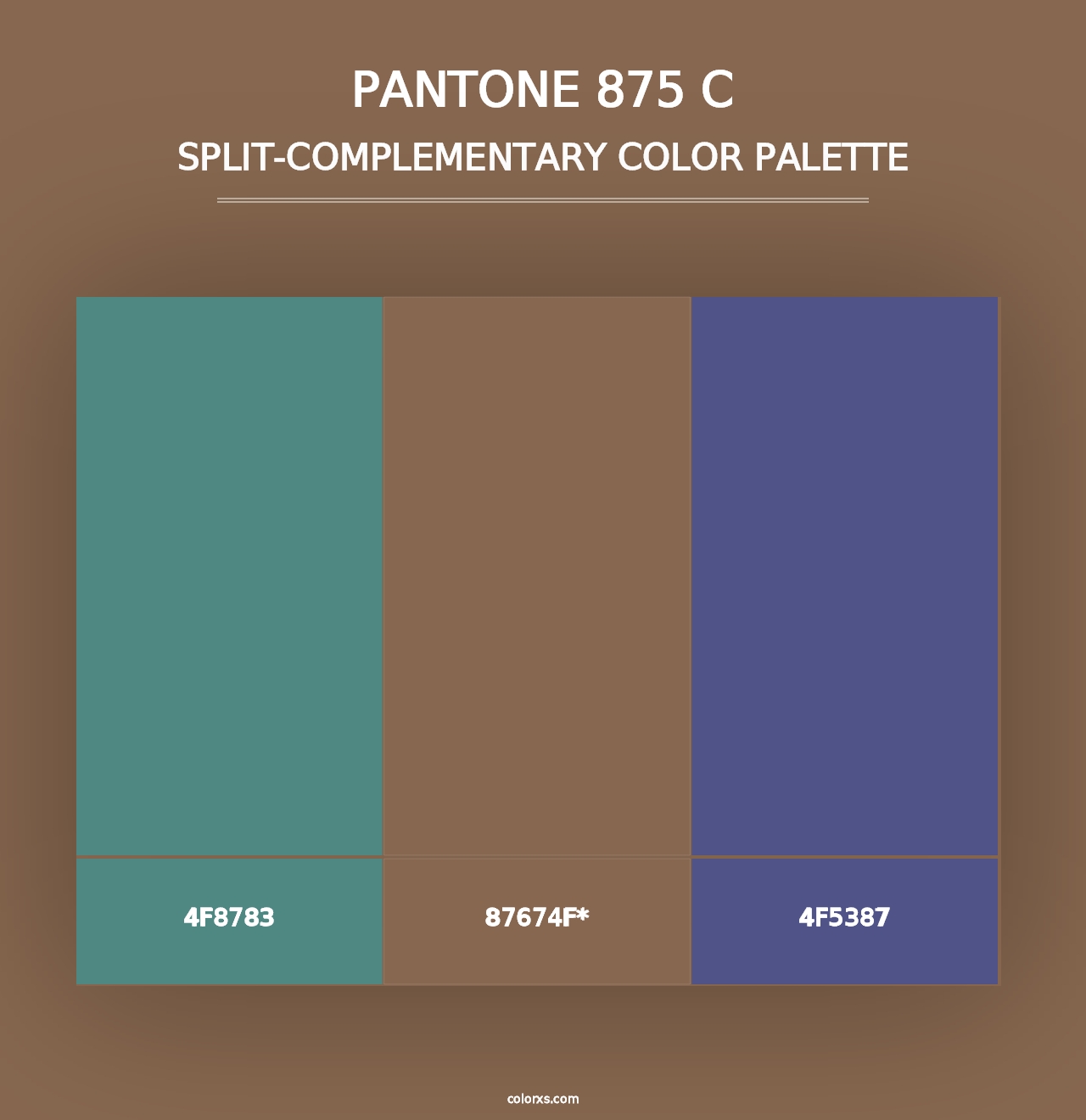 PANTONE 875 C - Split-Complementary Color Palette