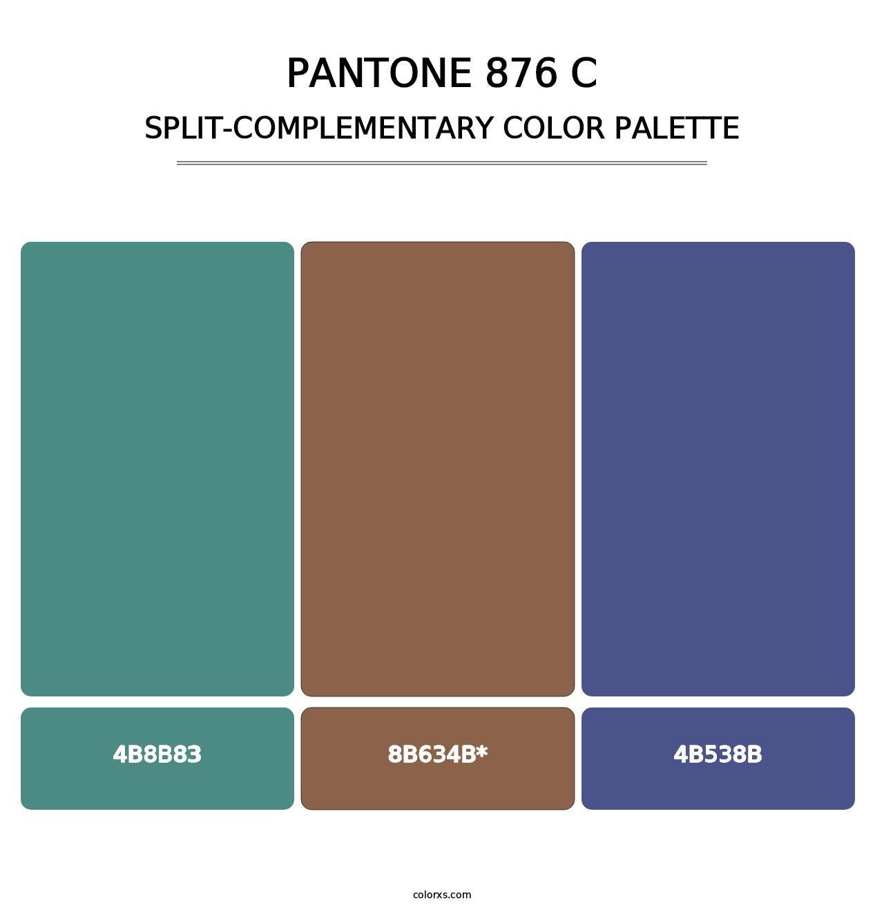 PANTONE 876 C - Split-Complementary Color Palette