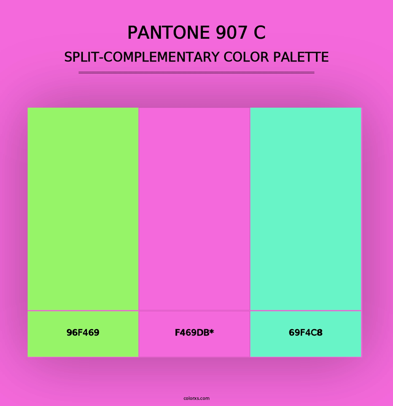 PANTONE 907 C - Split-Complementary Color Palette