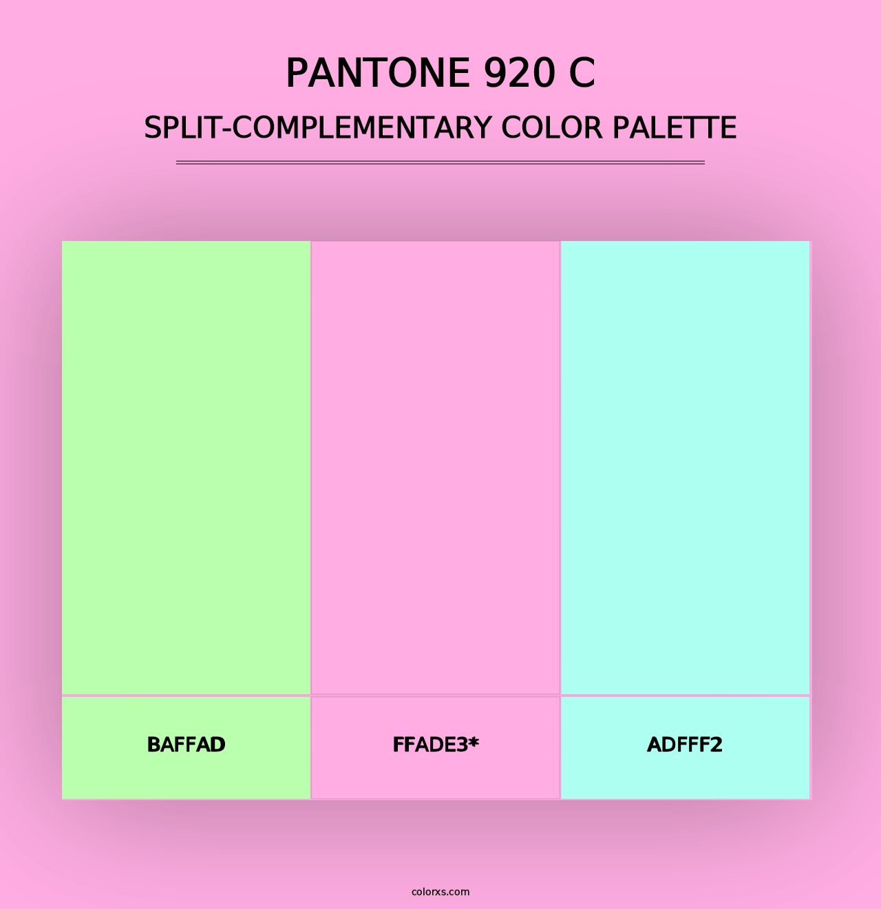 PANTONE 920 C - Split-Complementary Color Palette