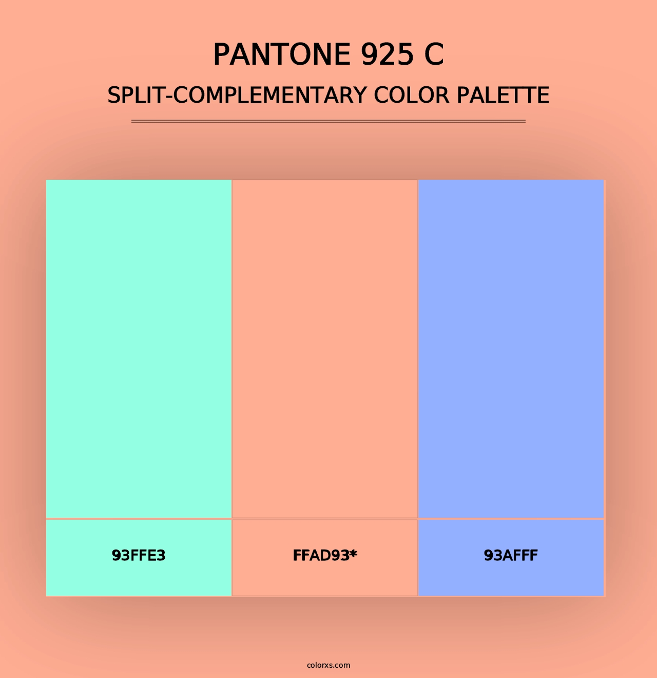 PANTONE 925 C - Split-Complementary Color Palette