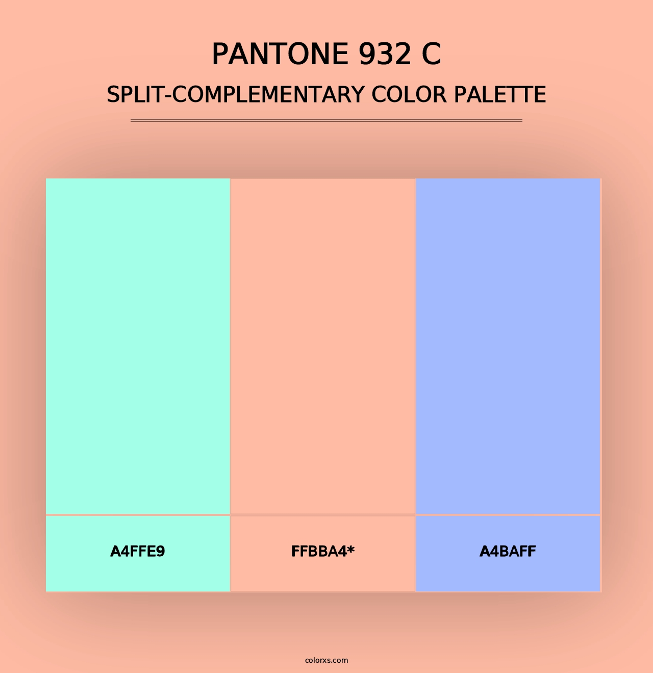 PANTONE 932 C - Split-Complementary Color Palette