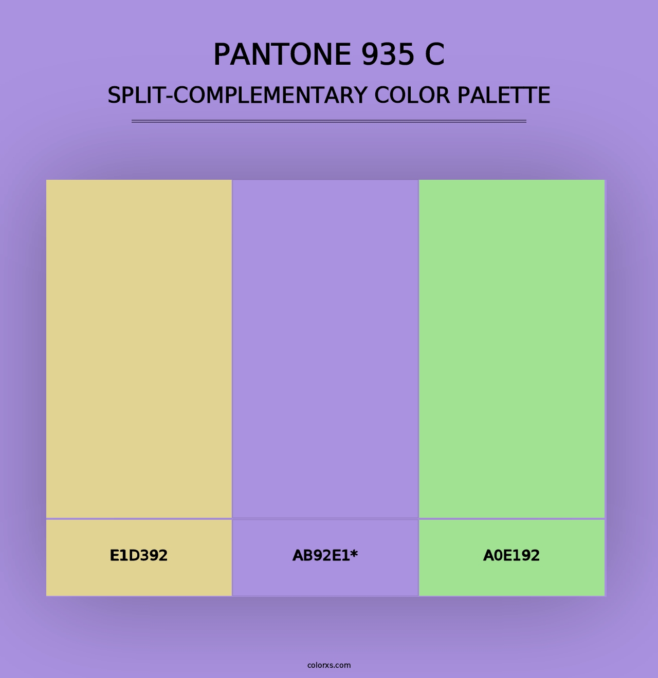 PANTONE 935 C - Split-Complementary Color Palette