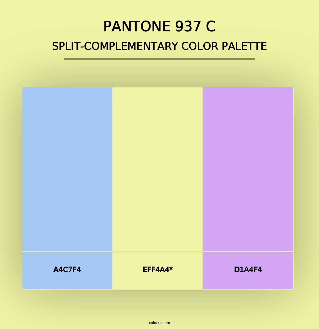 PANTONE 937 C - Split-Complementary Color Palette